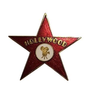 Pinnacle Designs Hollywood Walk Of Fame Star Pin 1.5" Red Star